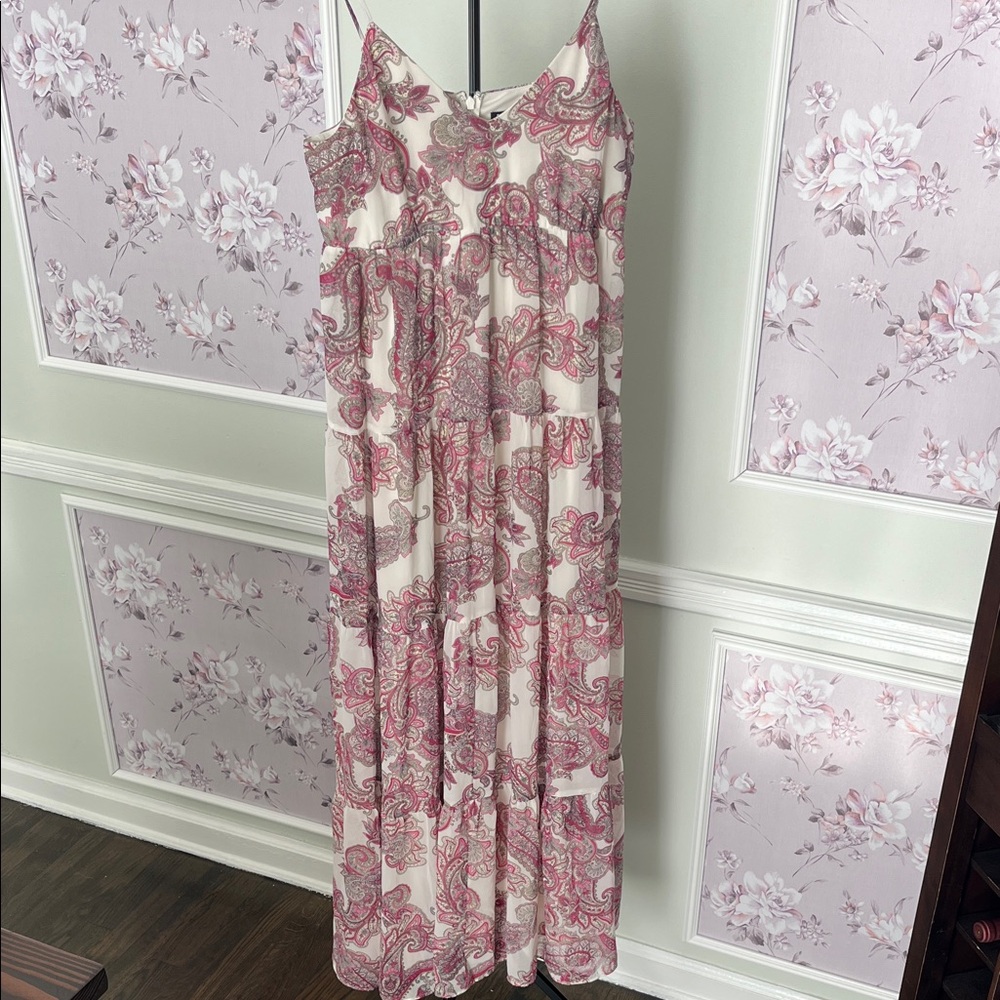 Express Pink and Cream Paisley Dress